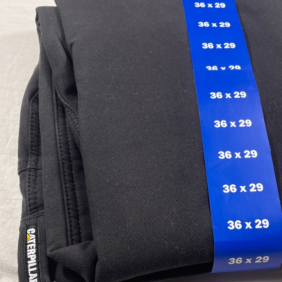 CAT Fleece Lined Canvas Pant Mens 36x29 Black NEW Stretch Straight Leg New - Picture 8 of 8